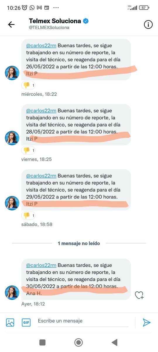 carlos22rm's tweet photo. Esto es una burla de @Telmex @TELMEXSoluciona @Profeco se debe de poder poner una queja fácil y volverla #quejacolectiva contra Telmex y que nos pague lo que perdemos por no poder trabajar, tomar clase o por esperarlos  y descuente los días sin servicio #telmexNOSOLUCIONA https://t.co/2Pj1tQl0WA