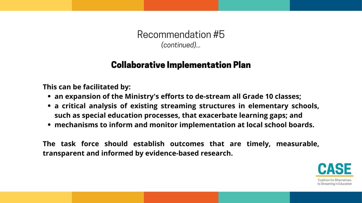 endstreaming's tweet photo. It's election week in Ontario and we're back to share another cross-party platform comparison of our de-streaming recommendations. #onted #onpoli

Check out recommendation #5 on implementation planning, monitoring, and evaluation! #endstreaming https://t.co/7bLszUtN7D