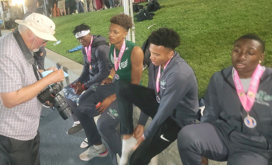 XavierVan11's tweet photo. Great end to my H.S. sports career, at the 2022 California State Track &amp; Field Championships!  We set a school record in the 4x400 (3:15.79), a season-best in the 4x100 (41.75), @AdrenParker, set a San Diego Record in the 400m (46.82) @Tibyasa_Matovu was 8th in the Long Jump..... https://t.co/qVVNozCP3S