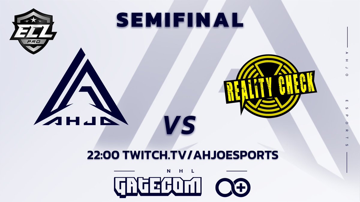 Let's turn up the heat!

It's semifinal time as we play the first two games of the series tonight!

⏰ 22:00
🏆 #ECL22Spring PRO Semifinal Games 1&amp;2
🆚 <a href="/REC_EASHL/">Reality Check</a> 
📺 twitch.tv/ahjoesports
🎙️🇫🇮 <a href="/Torpeedro/">Peetro Aittola</a> 

<a href="/SportsGamerGG/">SportsGamer</a>
 #esportsfi #ahjogg  #MukanaWilhelm #kouvolanlakritsi