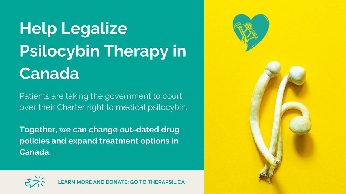 Will you help legalize #psilocybintherapy in Canada?

Your gift will help patients in medical need take the government to court over their Charter right to medical #psilocybin.

Together, we can make lasting change and expand options for Canadians.

fundrazr.com/21wkw1?ref=ab_…