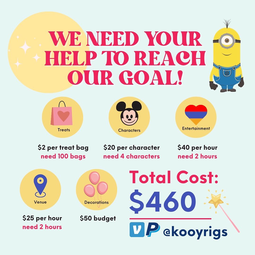 Help us deliver some magic in honor of International Children’s Day 💗✨ Next week, we’re planning on hosting a party for 100 kids who were displaced from Artsakh &amp; are currently living in Ararat, Armenia. 

These kids deserve a chance let loose, meet new friends &amp; have fun 🌻