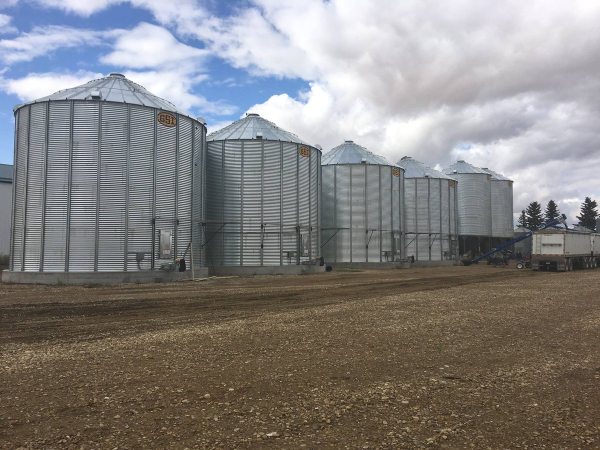 Here are 4 GSI 36-7 flat bottom bins ready for #harvest22 
Our sales team finds the right solution for your farm.
Call us today for your quote!

 bit.ly/3wWgqQK  
 877-655-9996
#agriculture #AgTwitter #Plant22
