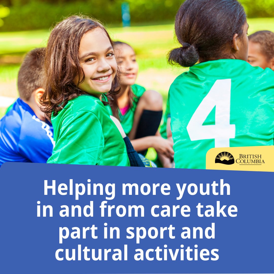 BCGovNews's tweet photo. Youth in and from care can face barriers to participating in sport and cultural activities. They shouldn't have to miss out on the growth and creativity these experiences provide. We're funding a new program to make sure more youth can get involved. https://t.co/3C0GZEBfec https://t.co/p4Rcj4mhdx