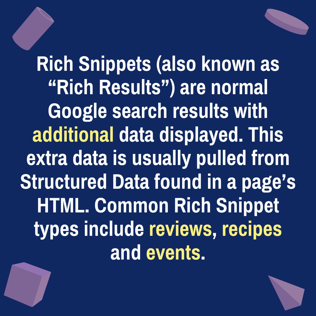 wegotyoudigital's tweet photo. 🧐What are Rich Snippets and why is it important to have them in mind? 

👉Rich Snippet results are more eye-catching than normal search results…which can lead to a higher organic CTR. Users are more likely to click on rich results than non-rich results.

Need help? Contact us! https://t.co/Fl2SOpuoeq