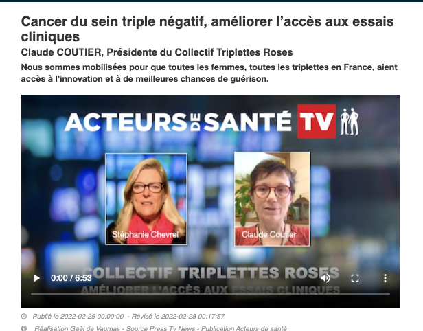 CapitalImageFr's tweet photo. Il existe 3 types de #cancerdusein : les cancers hormonodépendants, les cancers HER2 & les cancers du sein dits triple négatifs #CSTN 👉🎬 Itw de @ClaudeTriplette COUTIER @Collectif_MT par @acteursdesante https://t.co/PShxpbKkvx #CollectifTriplettesRoses #mobilisationtriplettes https://t.co/pAkeMi9kZo