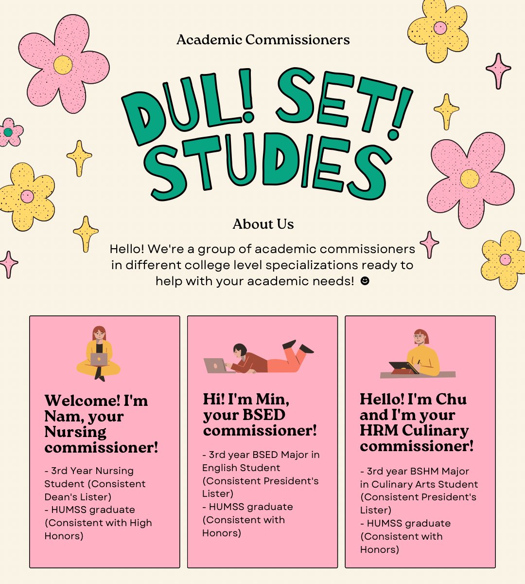 dulsetstudies's tweet photo. Hello! We're a group of academic commissioners with different specializations ready to help with your academic needs!  ☻

— check #dulsetproof for feedbacks !
love, Nam, Min, &amp; Chu ♡ https://t.co/p95w88G4qy