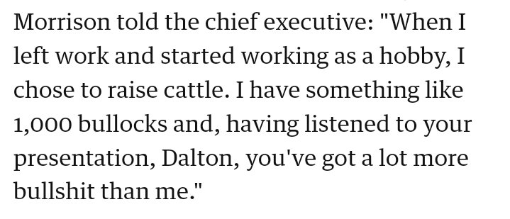 IanTLowry's tweet photo. Before being appointed as Chief Exec of the Dublin Airport Authority in 2017, Dalton Philips almost destroyed Morrison's Supermarket in the UK. Addressing Philips at an AGM in 2015, Sir Ken Morrison, whose Father founded the store in 1899 said this of Philips:

#DublinAirport https://t.co/ABQualkXgy