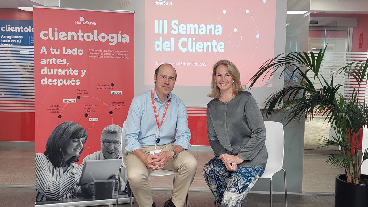 ¡Arranca la semana III Semana del Cliente en #HomeServe! Nanes Martínez-Arroyo, directora de la asociación para el <a href="/Asociacion_DEC/">Asociación DEC</a> y Arturo Marzal, máximo responsable de Customer Experience de HomeServe, dan el pistoletazo de salida.

#clientología