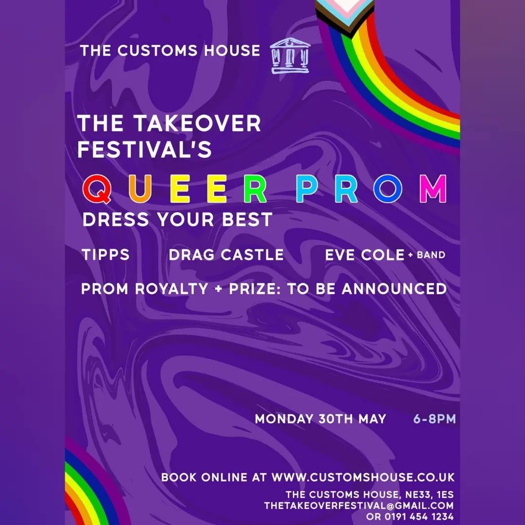 TippsMusic's tweet photo. So excited for the Takeover Festival Queer Prom at The Customs House tonight! Who's coming? 🏳️‍🌈

Not about tonight? Check out the amazing lineup of workshops, classes, and events for the rest of the week!

🎶🎬🎭🎨 https://t.co/svsAVKy6UO