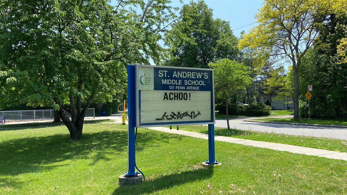 RonFelsen's tweet photo. This is because of seasonal allergies, not COVID. Thanks @StAndrewsMS1 for the comic relief! #BlessYou @tdsb https://t.co/5njWdQQkDB