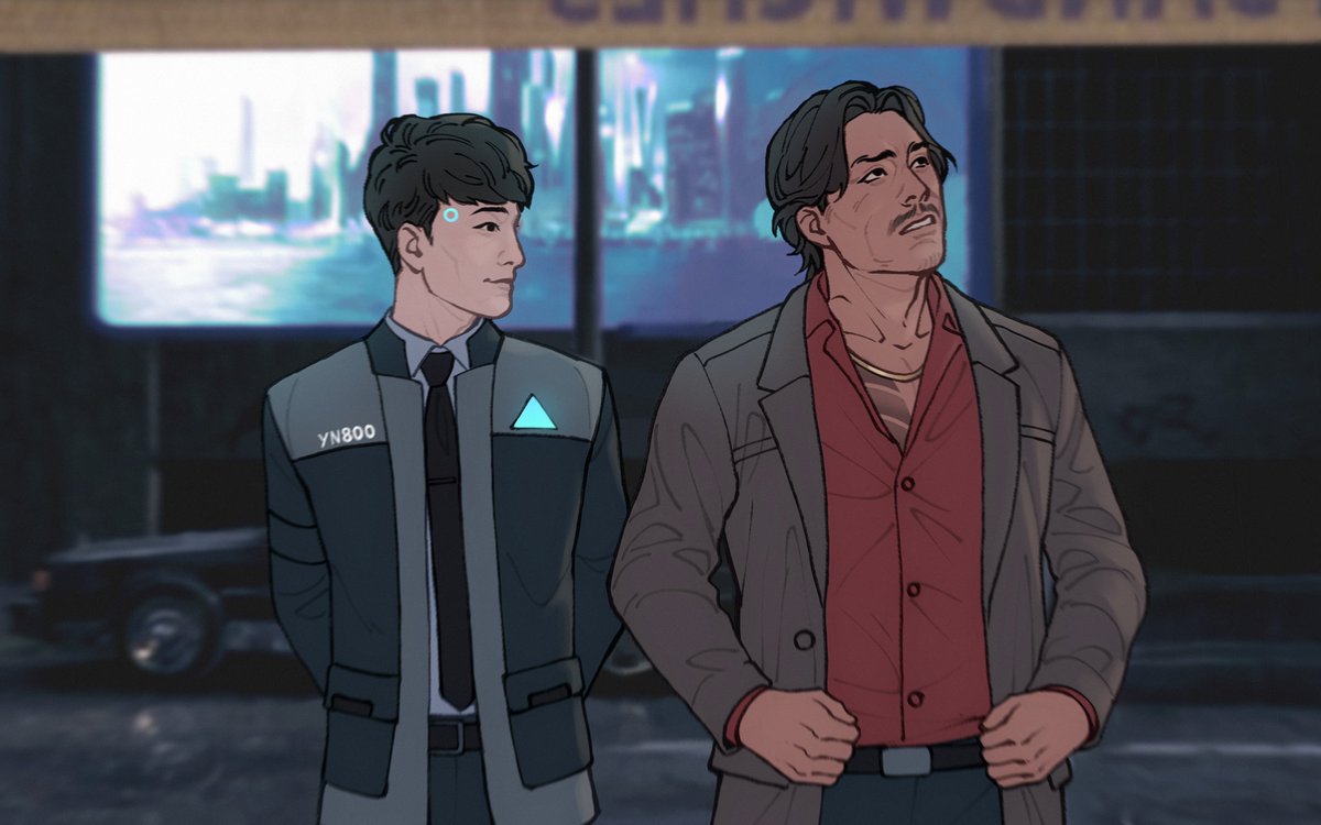 undinekkuno's tweet photo. Someone said Yuno and Lang but as Connor and Hank from Detroit Become Human, and it sounded like a great idea to me, actually. https://t.co/2BJ4hAN6mH