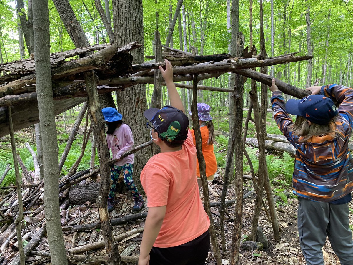 AnneSeniuk's tweet photo. We explored the forest today to look at flowers, seeds, bark, roots. We even combined our plant unit with our structures unit! Mother Nature didn’t disappoint !! @KanataHighlands https://t.co/wXT5RkraEB