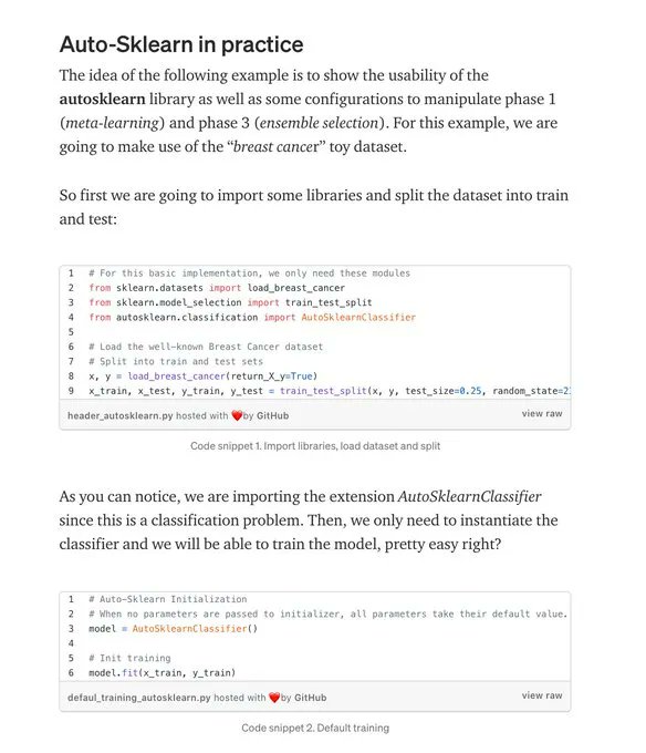 gp_pulipaka's tweet photo. Bayesian Optimization with #AutoSKlearn. #BigData #Analytics #DataScience #AI #MachineLearning #IoT #IIoT #Python #RStats #JavaScript #ReactJS #CloudComputing #Serverless #DataScientist #Linux #Programming #Coding #100DaysofCode
https://t.co/dit4uiCHtb https://t.co/ZZY8kbq1hL