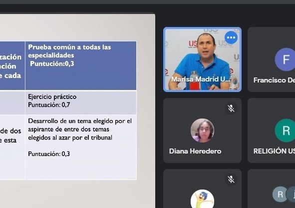 feuso_madrid's tweet photo. #Alex explica en #AsambleaTelematica las #Oposiciones ycel #ProcesoEstsbilizacion en la #ComunidadMadrid #USOSinDuda https://t.co/T4GGK09wUz
