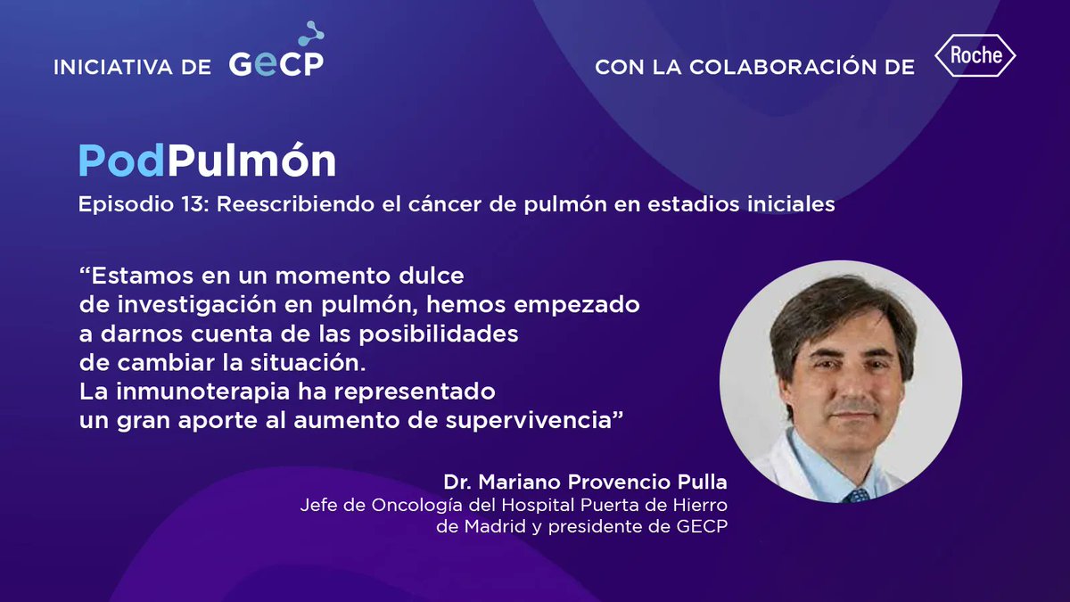 gecp_org's tweet photo. ❌ ¿Aun no has escuchado nuestro #PodPulmon de mayo? En este episodio nº. 13 contamos con los Drs. @MARIANOPROVENCI y Sergio Bolufer en el que se debate sobre los avances del #cancerdepulmon y las perspectivas en estadios iniciales.
📻Podcast completo: https://t.co/0Xf3ZQlzXT https://t.co/eXVBDPVK8W