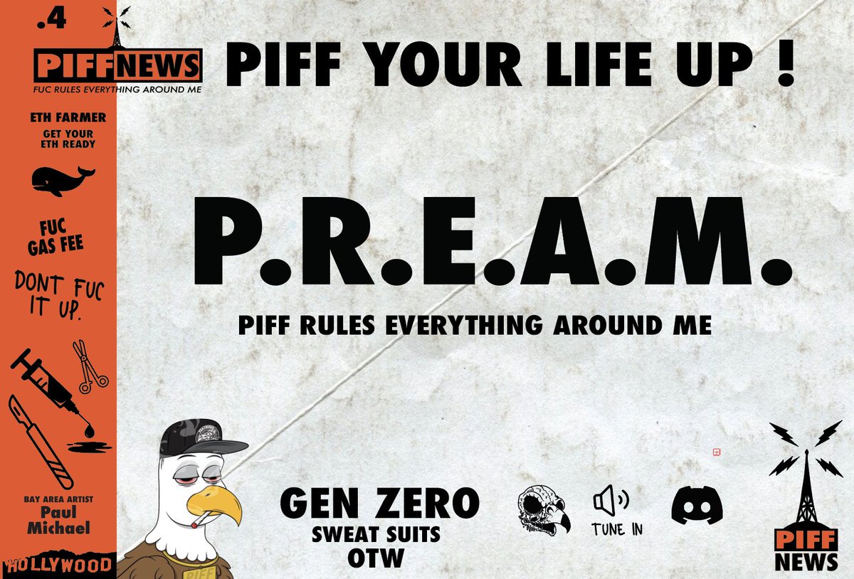 TheBigEagle61's tweet photo. Who’s Ready For @OFFICIALPIFF_ ?
- 0.1 ETH mint price
- 6/16/22 launch day!
- PREVIOUS PROJECTS SOLD OUT!
https://t.co/U97v7SPqt1

#FUC #FUCNFT #FEATHEREDUNDERDOGCLUB #WEB3 #ARTISTS #COMMUNITY #DAO #ROADMAP #ETH #DIGITALART #CRYPTO #METAVERSE #UTILITY @FUC_nft  @marleydoc420 https://t.co/YojGgGPblR