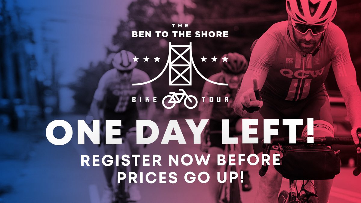 FBBChildrens's tweet photo. 😱 Don't miss out! You only have ONE more day to register for The Ben to The Shore for just $50. After May 31st, registration fees will increase! Register today at https://t.co/4HoZE4mWc1. 

#ben2shore #FBBCF #whyweride https://t.co/gaz2RCACx6