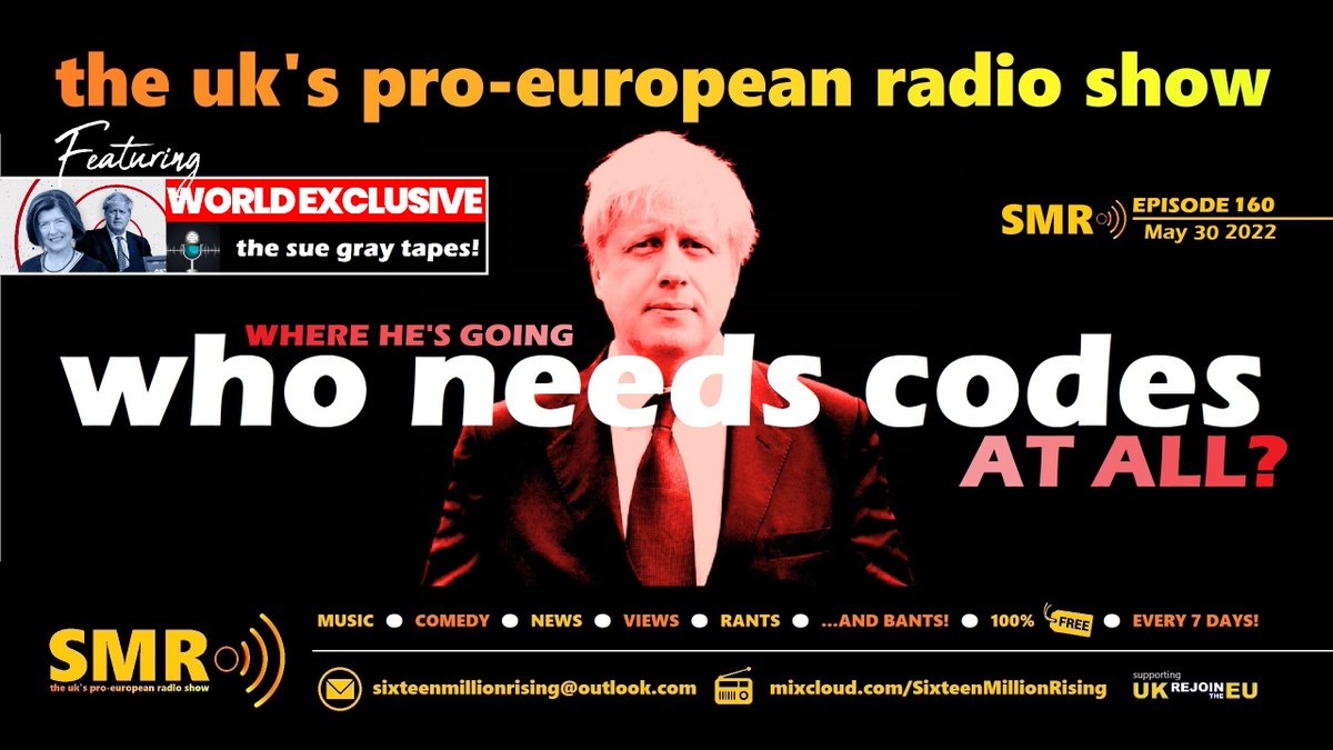 NEW! This week, with a PM this lawless, 'Who Needs Codes' at all? PLUS: We bring you a scoop explosive enough to win us a Pulitzer! 🗞️ 🆓 Listen for free! 👉 bit.ly/3LYwDcn 🙋‍♂️ Subs from £3! 👉 bit.ly/3s3cNUq 🇪🇺 #ProEU 🎧 Since 2016