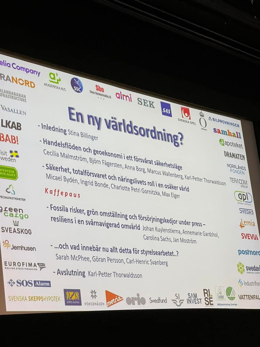 Spännande seminarium idag för styrelseordföranden och vd-ar i statliga bolag. Namnkunniga scengäster tog tag i de riktigt svåra frågorna.