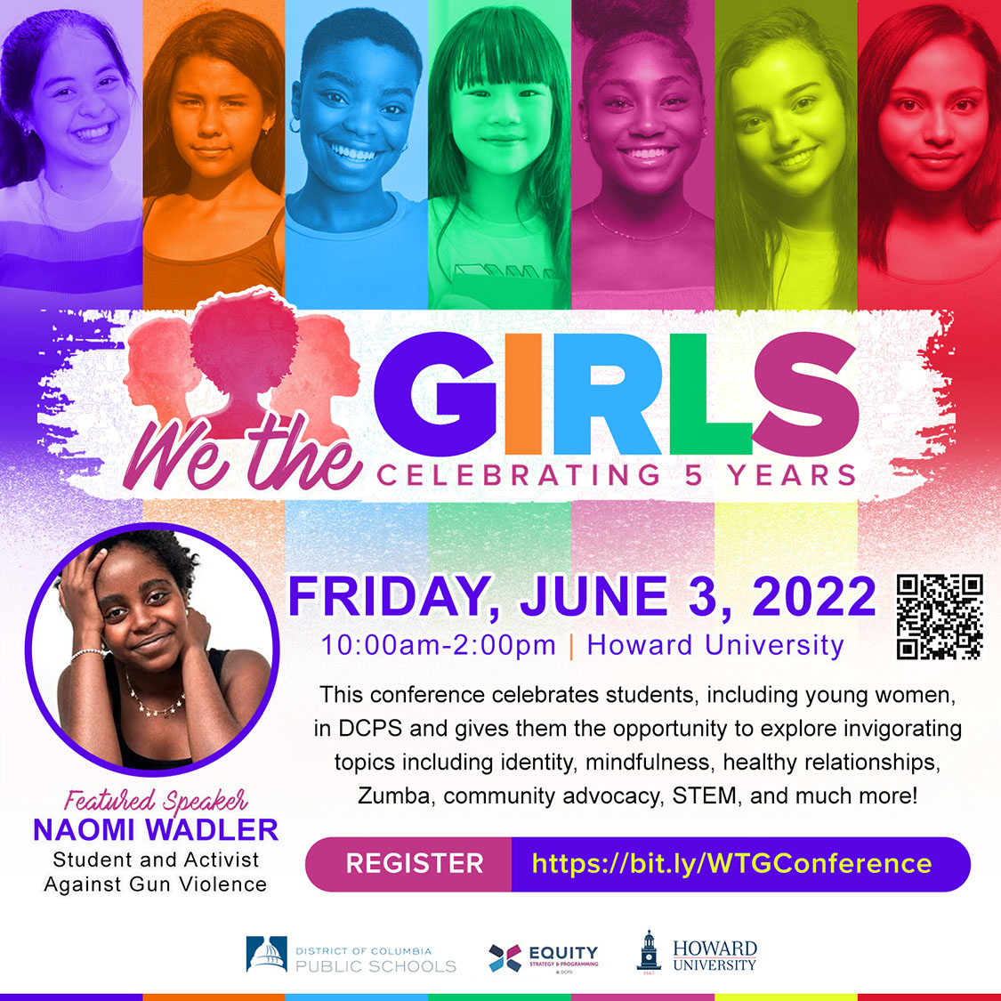 DCPSEquity's tweet photo. HAPPENING THIS WEEK!!!! We need @dcpublicschools volunteers for our 5th annual Reign:  We The Girls Conference!  If you would like to volunteer, PLEASE sign up (you get a free t-shirt!)  https://t.co/M3JCHY45Xh @NaomiWadler @dcps_curriculum @StratEdTech https://t.co/v6Duby3R2H