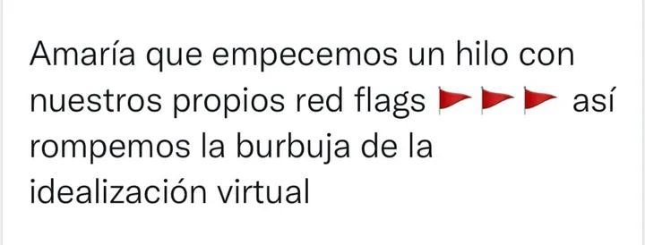 luvkeniaoss's tweet photo. MIS RED FLAGS
1-Me obsesiono por cualquier persona y cuando lo tengo me aburro
2-No supero mi ex, por eso me obsesiono con alguien y me aburro
3-Si alguien me cae mal no trato de conocerla a fondo, pero no los trato mal
4-Comparo a la gente con mi ex
5-Me comparo con otra gente https://t.co/JlDv3rJxSM