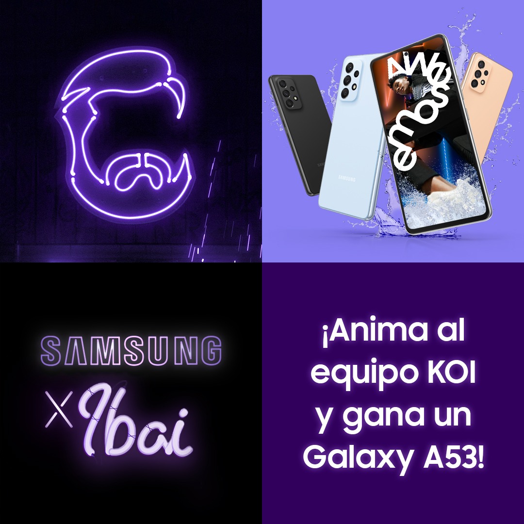 Movistar KOI (@movistarkoi) on Twitter photo ¡LA SUPERLIGA ESTÁ DE VUELTA!
Por eso con nuestros amigos de Samsung vamos a sortear un GALAXY A53.
Requisitos:
▶ Dar RT
▶ Responder animando al equipo con una frase lolera y el hashtag #GalaxyA53
▶ Seguir a @KOI y <a href="/SamsungEspana/">Samsung España</a> ¡LA SUPERLIGA ESTÁ DE VUELTA!
Por eso con nuestros amigos de Samsung vamos a sortear un GALAXY A53.
Requisitos:
▶ Dar RT
▶ Responder animando al equipo con una frase lolera y el hashtag #GalaxyA53
▶ Seguir a @KOI y <a href="/SamsungEspana/">Samsung España</a>