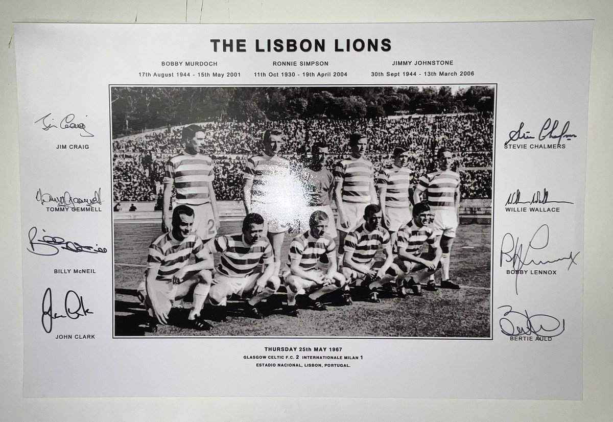 man_memorabilia's tweet photo. COMPETITION TIME

To mark the 55th anniversary of the Lisbon Lions success we are giving away this A3 print hand signed by 8 of the starting XI!

To enter:

1) RT this post. 
2) Make sure you’re following! 

Winner announced Monday 6th June! 

#TheTwelfthMan #LisbonLions #Celtic https://t.co/dmQvwp6GwS