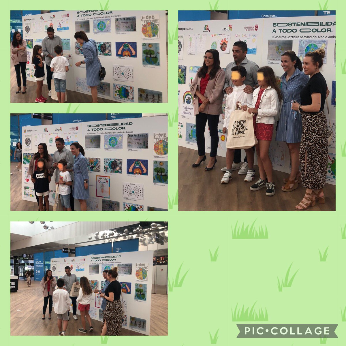 Aitor y Carlota recogen en nombre de sus compañer@s de Cuarto el premio por el cartel ganador de la Semana del Medio Ambiente. Nora y Alejandro lo hacen como finalistas en representación de su clase de Segundo. Enhorabuena chic@s !!!