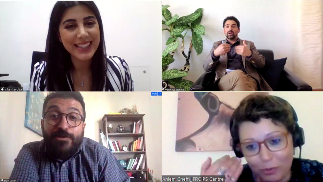 MahmoudHemmoMSc's tweet photo. Impressions from powerful Arabic webinar 'Future of PM+ in the MENA region' (05/2022) hosted by @STRENGTHS_proj @IFRC_PS_Centre. Thanks to @WHO @Refugees @ARQintrntnl @EU_H2020 @NufficGD @Unispital_USZ @VU_FGB @SijbrandijMarit @drNaserMorina @RichardBryant12 for enabling&amp;support! https://t.co/wU4e6UmI80
