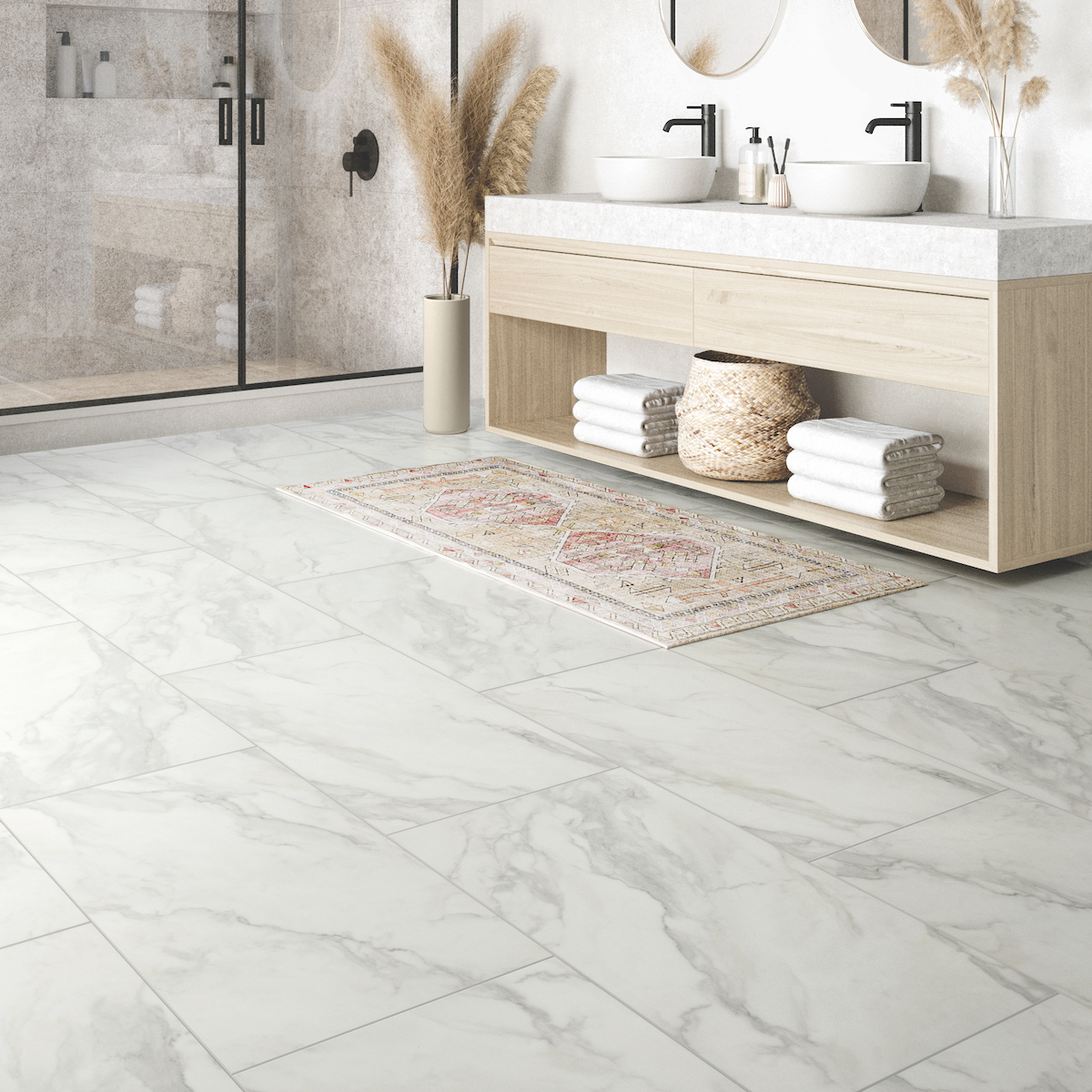 FCWMagazine's tweet photo. It's #DesignMonday! While this floor may look like real stone, it's actually vinyl! With its marble visual and large format size, it's indistinguishable from the real thing. Plus, this LVT floor includes Microban antimicrobial protection. [📷: @ManningtonFloor ADURA APEX Artemis] https://t.co/u61lxmtybR
