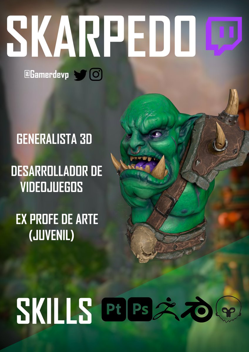 akaeggest's tweet photo. Le toca el turno a un artista 3D, @GamerDevp 
Metido en el mundo de los videojuegos y la docencia.
https://t.co/qcqO1QHEpU https://t.co/JEahZcs09h
