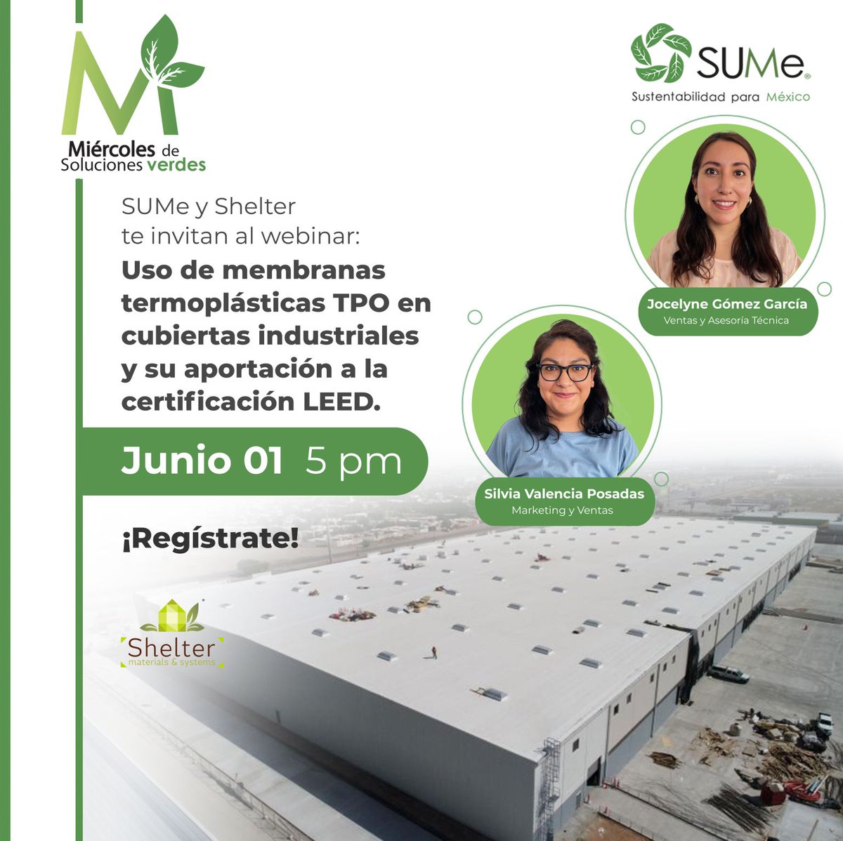 shelter_mx's tweet image. En colaboración con @SUME_Mexico estaremos hablando de la membrana #EverGuardTPO de @gafroofing, los beneficios para las cubiertas industriales y las aportaciones a la #CertificaciónLEED.
¡Acompáñanos! 1 de Junio 2022, 5 pm (hora CDMX).
