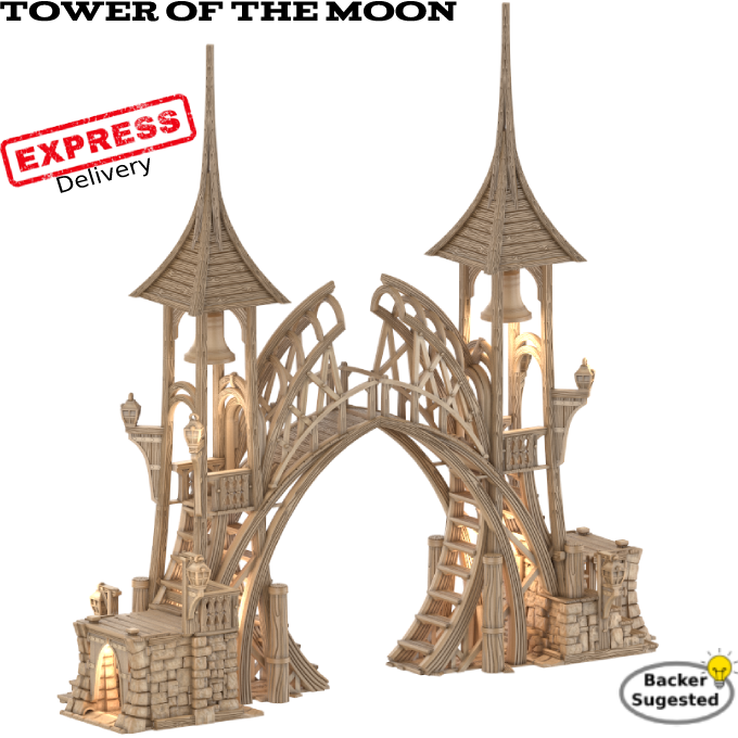 Grab Bag Day6, Tower of the Moon[Express Delivery] is now available.
An eye catching, beautiful piece that pushes 3DP engineering to it's support free limit, but designed to be a breeze to print. kickstarter.com/projects/iain-…  #3Dprinting #3Dprinted #tabletopgaming #tabletopgames