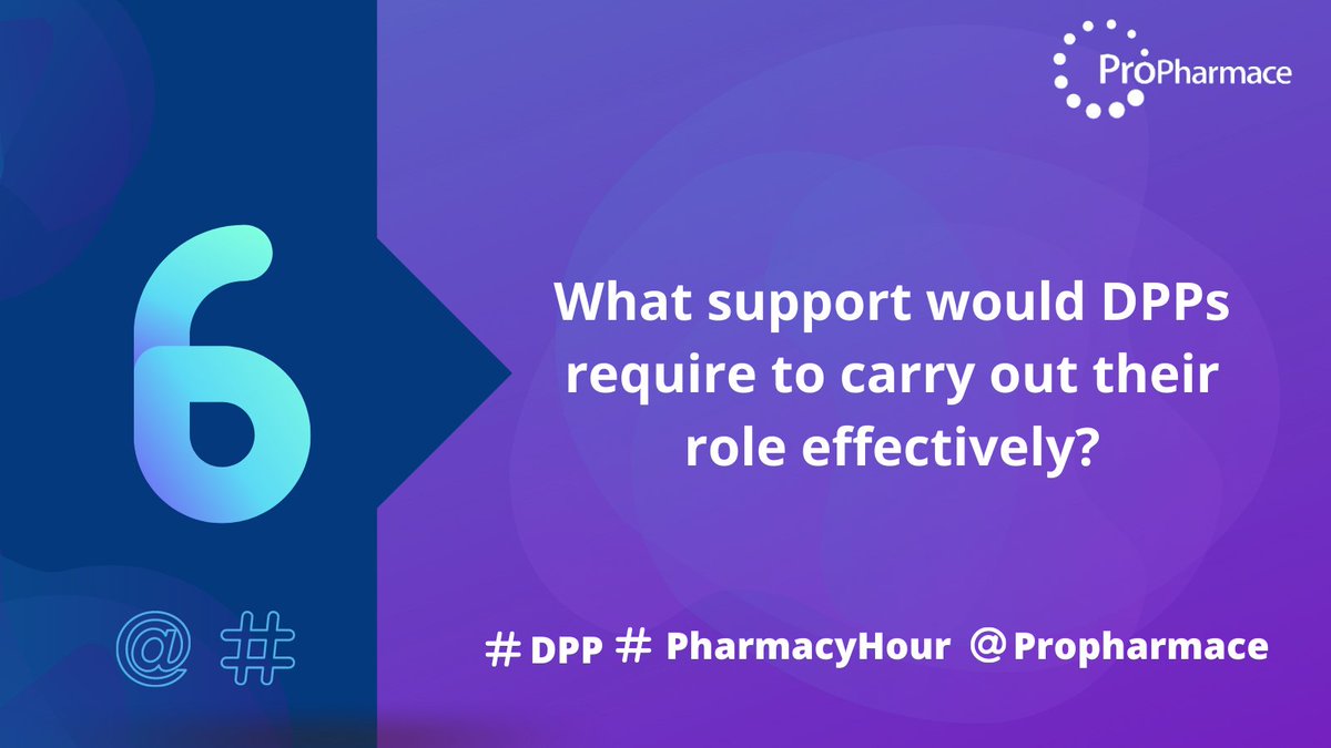 ProPharmace's tweet photo. Only two more question remaining, here is question 6...

Q6 What support would DPPs require to carry out their role effectively? #DPP 
#pharmacyhour https://t.co/fBmpYoBtz8