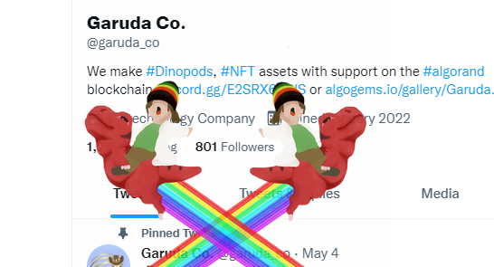 garuda_co's tweet photo. 📢📢800 Followers!📢📢 
Thanks you so much for the support! 🤠💕
Its always amazing to see how far we have come, and how much we have left to do! 

#algofam #AlgoNFTs #NFTGame #NFTCommmunity https://t.co/O1ptXabHFK