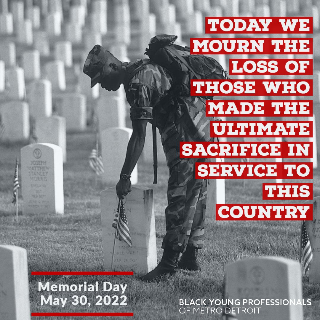 BYPDetroit's tweet photo. We'd like to take a moment to honor and remember the women and men of our community who bravely went to battle on behalf of this country and paid the ultimate price in their fight.  #memorialday #veteran #military https://t.co/dLcSzFKyxf