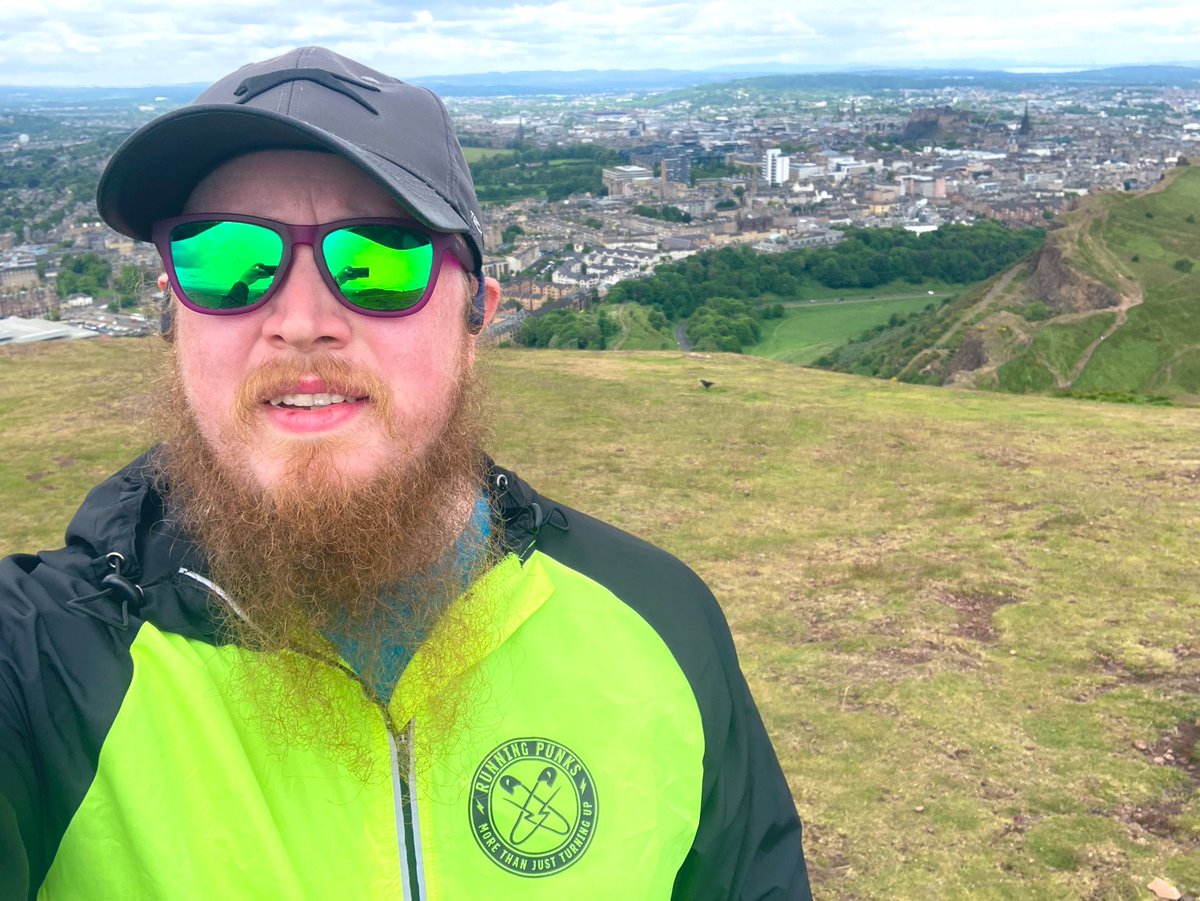 LiCrave's tweet photo. Gutted to have missed all the @runningpunks fun in Cardiff yesterday, well done all! Set myself my own challenge instead. It’s been 4 years of visiting the in-laws in Edinburgh, and I’ve finally ran to, and climbed Arthur’s Seat. Then ran back down the other side. https://t.co/yDLpE3M7Gd