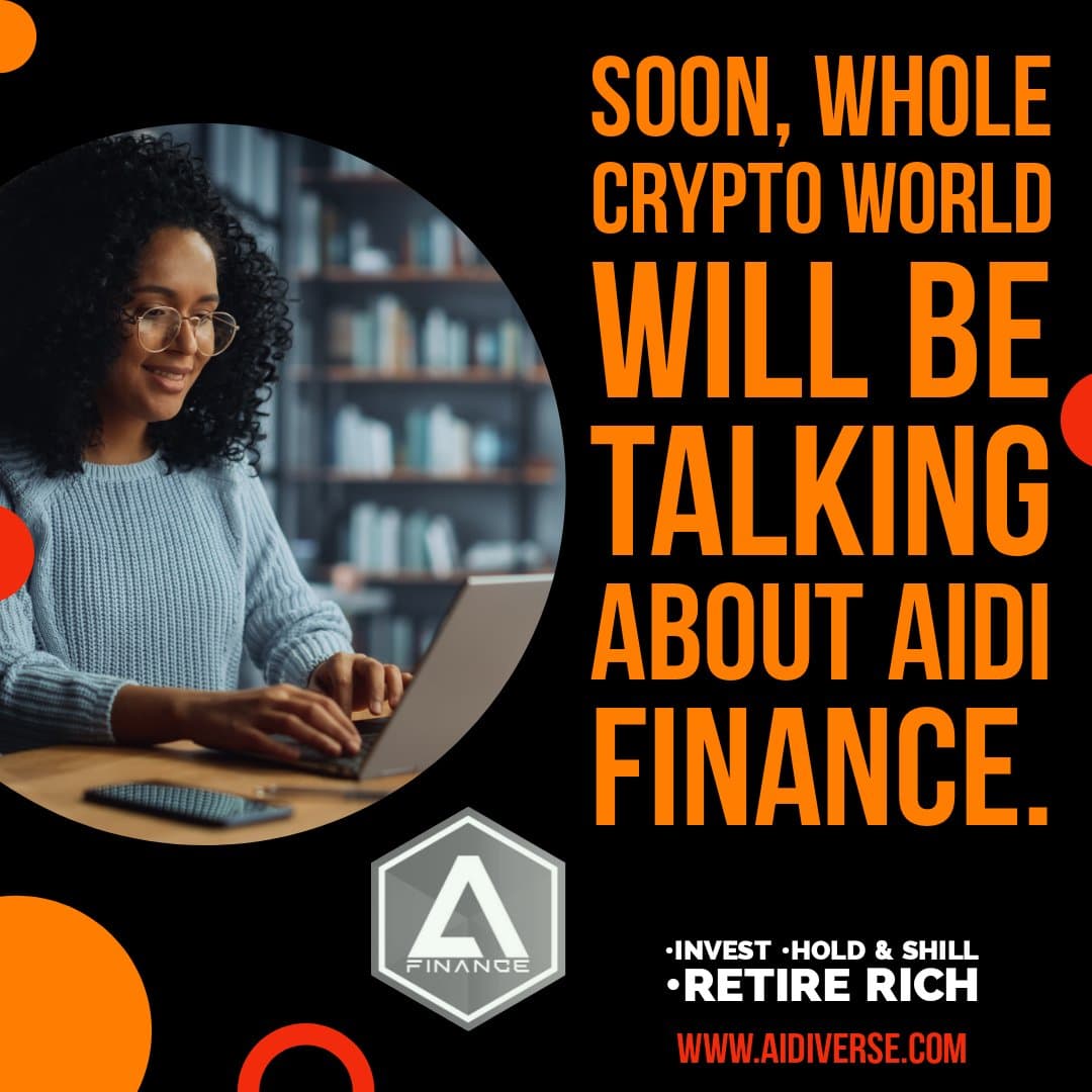 AidiToken's tweet photo. #AidiFinance is making big moves. Make sure you don't miss this train! 

 #NFT #cryptocurrency #crypto #RealVerseToken https://t.co/cp30SkCsml