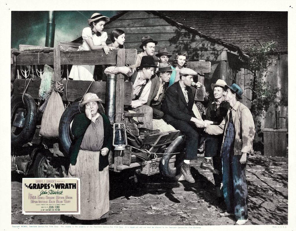 joemccjoe's tweet photo. 'The Grapes of Wrath' (20th Century Fox, 1940). Based on the Pulitzer Prize winning novel by John Steinbeck. Directed by John Ford, and starring Henry Fonda, Jane Darwell, and John Carradine. It's on @TalkingPicsTV tomorrow at 15:25.
#Film #BruceSpringsteen #TomJoad #40s https://t.co/k6Pae33Msj