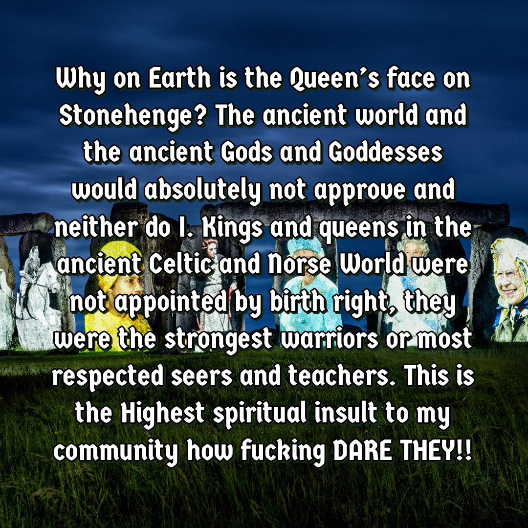 PaganJester's tweet photo. She has no right to be there. No tolerance or respect for other cultures or religions @RoyalFamily @paganfederation #Stonehenge #SacredSite #PaganCommunity https://t.co/v875WEmJq2