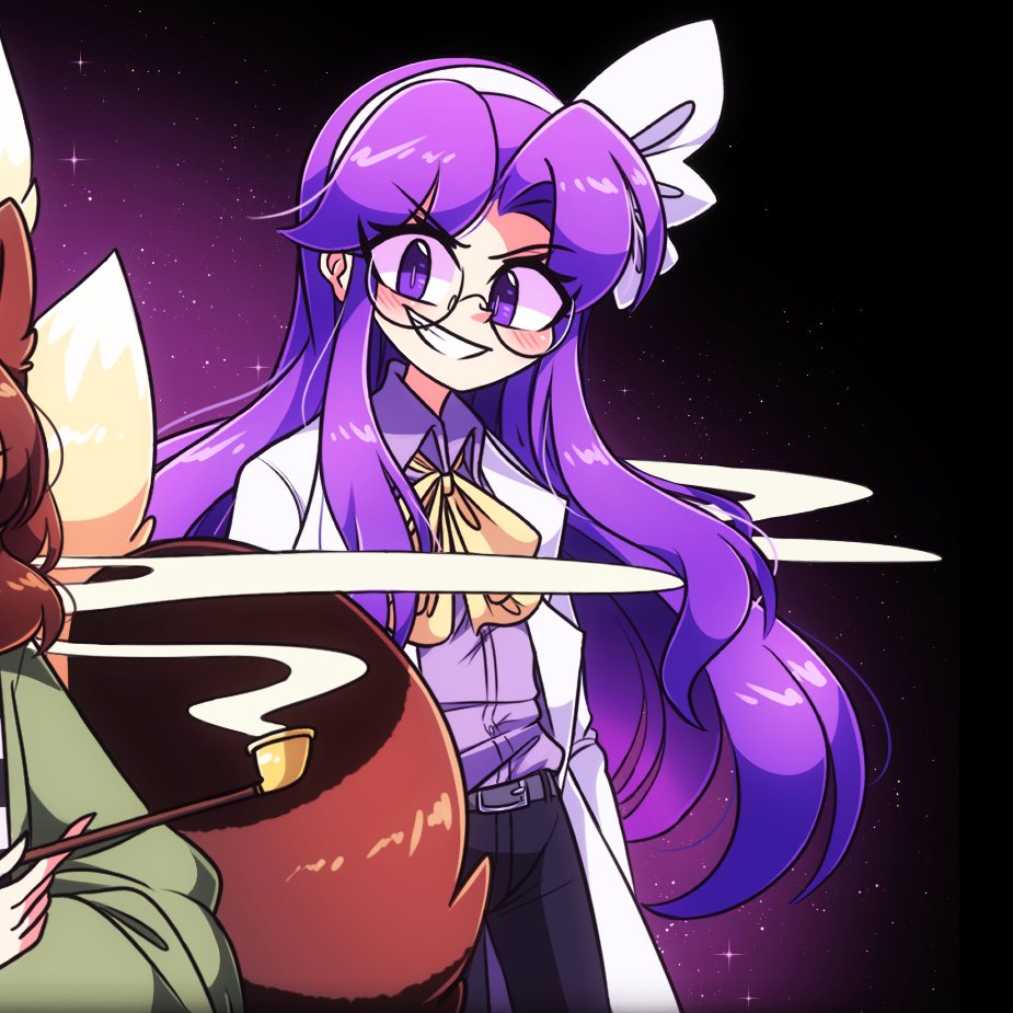 1girl labcoat pants hands in pockets glasses solo long hair  illustration images