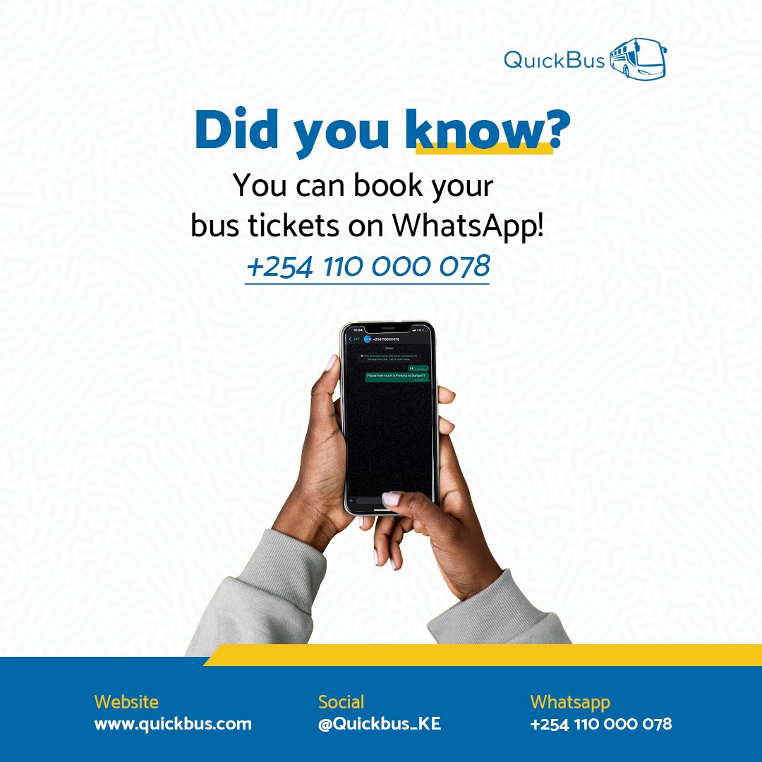 Simply send a message to that number and you will get assistance on booking your bus tickets anywhere in Kenya!

#ReadySetTravel