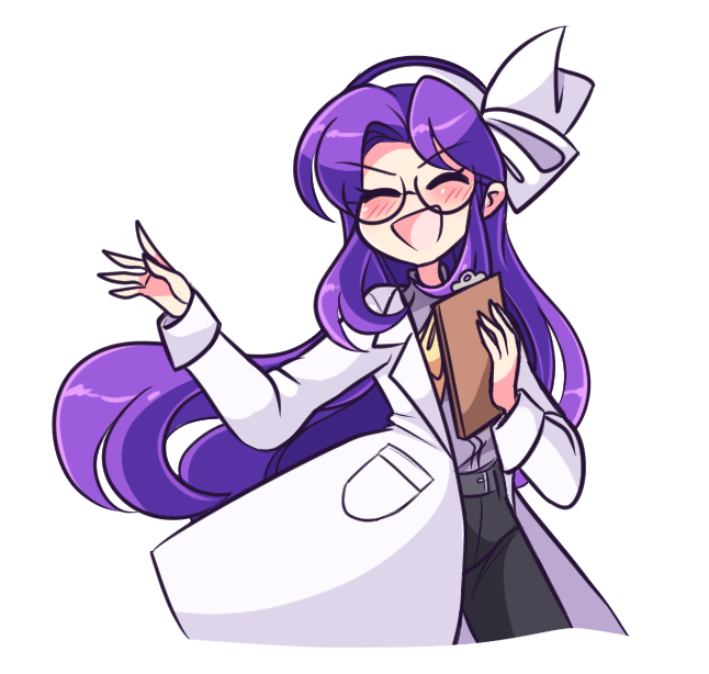 1girl labcoat pants hands in pockets glasses solo long hair  illustration images