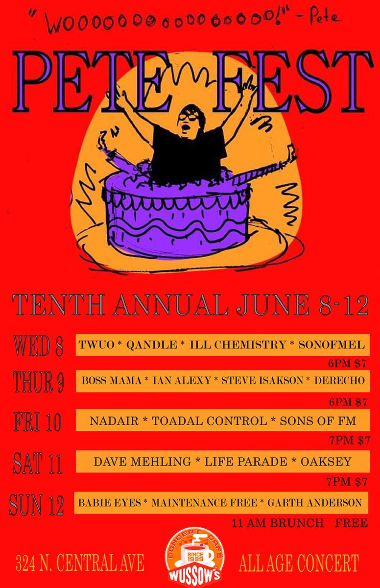 This has been happening for 9 years, &amp; this is the 10th one. Please come out &amp; support these amazing artists! linktr.ee/petefest