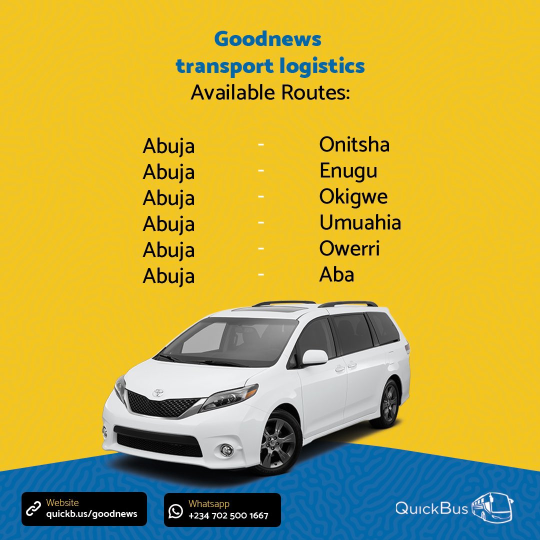 QuickBusNG's tweet photo. Ready, Set, Travel💃
Go to https://t.co/D9ZcVErO2B to book buses from Abuja✨

#QuickBus https://t.co/r8lQ3NPXpE