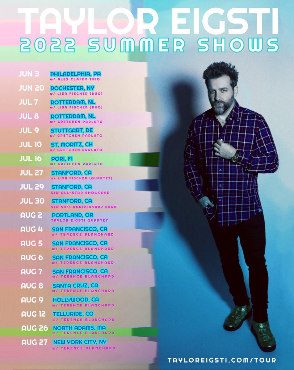 Excited to be on the road a lot this summer - hope to see you there!