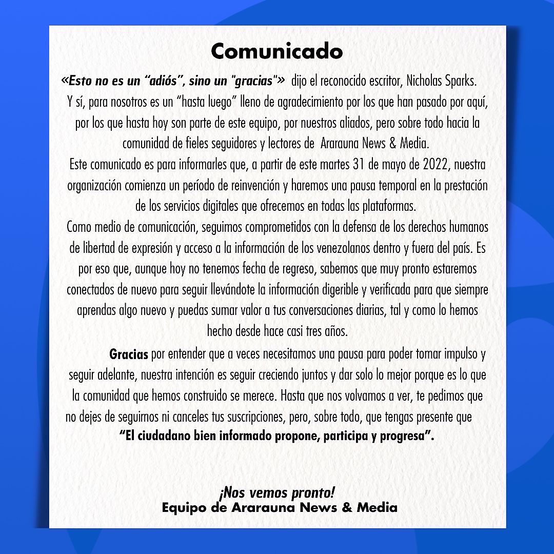 Comunicado para toda nuestra comunidad 💙💛 ¡Nos vemos pronto!
