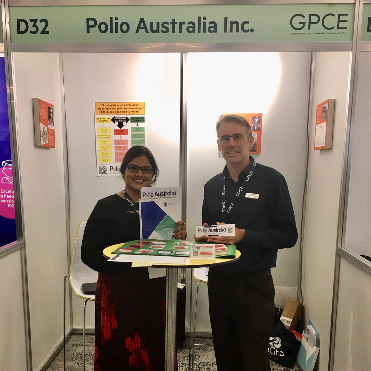 Devalina & Michael attended the General Practice Conference & Exhibition (#GPCE) in #Sydney. One of our top priorities is to educate #clinicians on how diagnose & manage post-polio conditions. #postpolio #polioawareness #lateeffectsofpolio #clinicaleducation #generalpractitioner