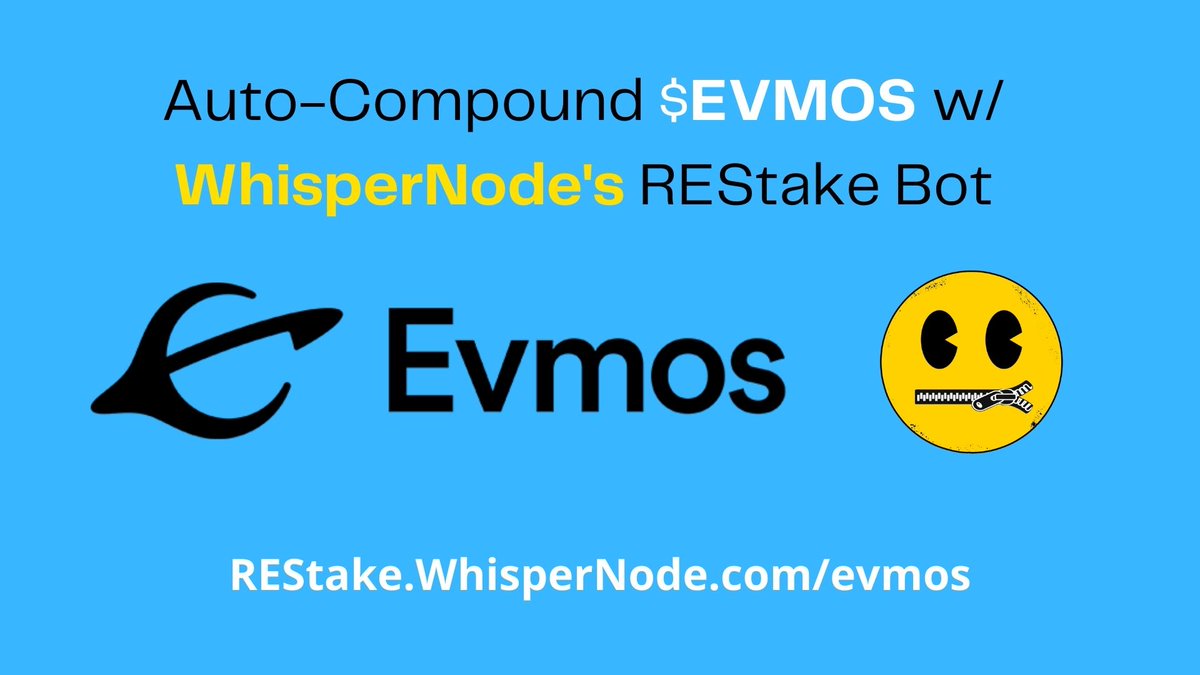 JSONbored's tweet photo. You can now #REStake your $EVMOS to boost your yields (and never miss a day of compounding!)
Delegate to @WhisperNode, we payTX fees. Easy-peezy, more yieldy pleasey 😎
Boost APY + support a smaller validator!
#Evmos #WhisperNode #Cosmos
https://t.co/SE2yLyQJji https://t.co/OmAVTOaU7k